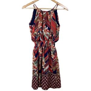 Sweet Storm Floral Striped Sleeveless Dress Womens Size Small NWT